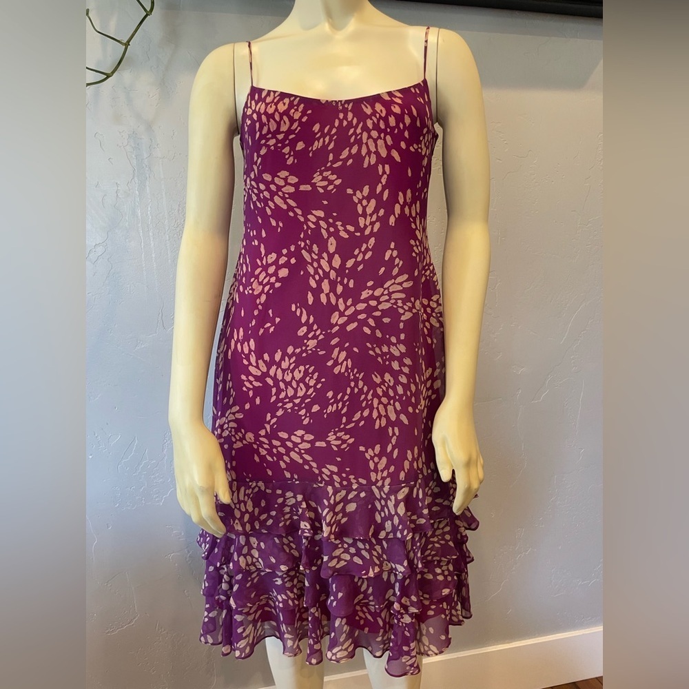 Women’s Y2K BCBG silk ruffled dress size 8